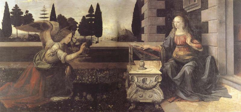 Leonardo  Da Vinci The Annunciation oil painting picture